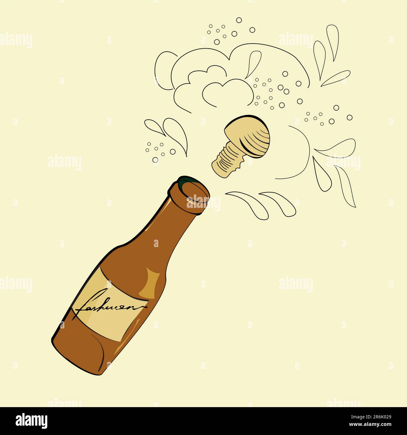 bottiglia di champagne Illustrazione Vettoriale