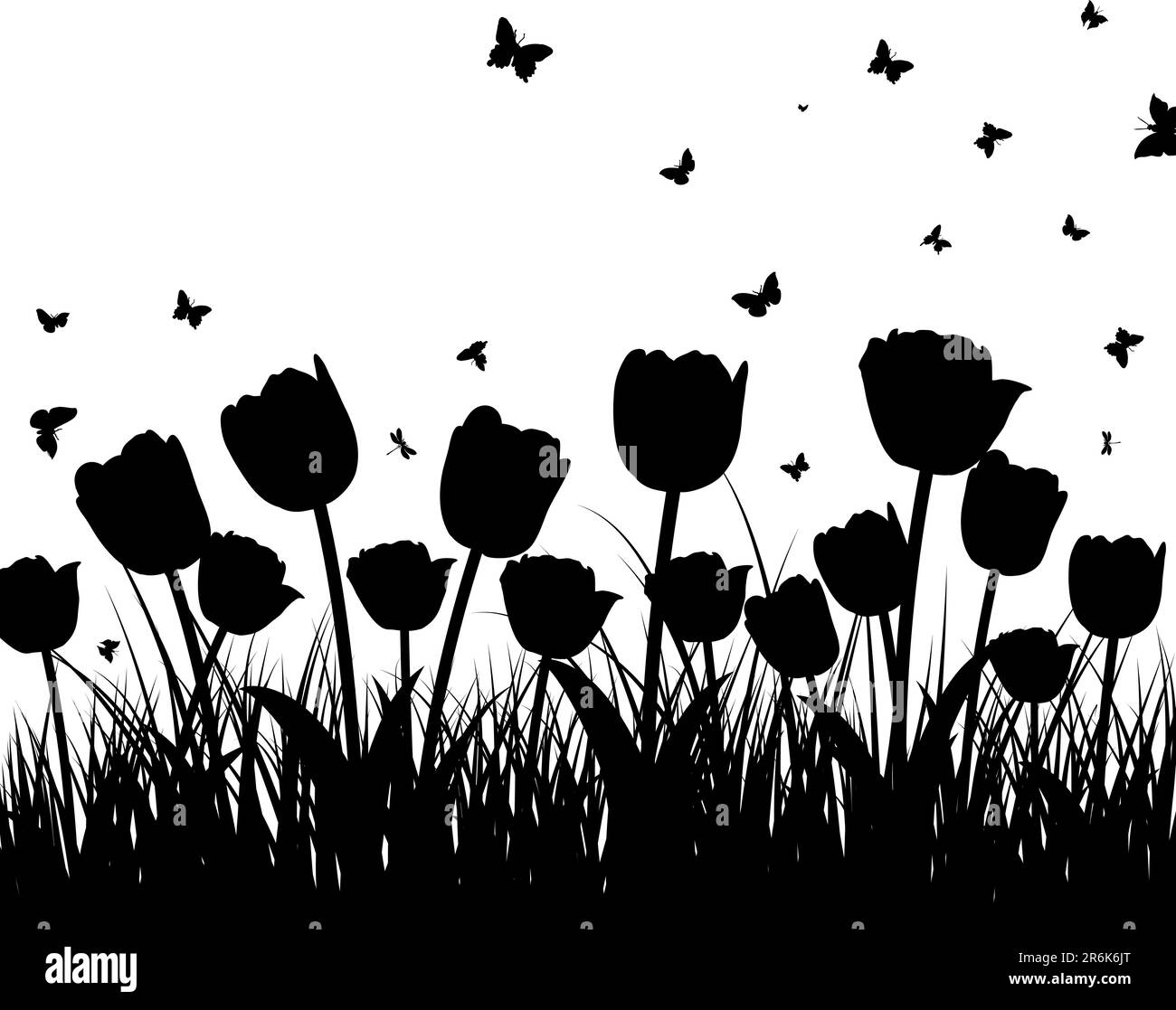 Vettore sagome di erba sfondo. Tutti gli oggetti sono separati. Illustrazione Vettoriale