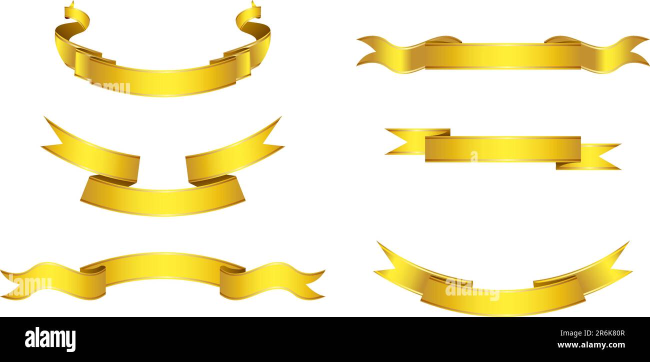 Set di banner dorati Illustrazione Vettoriale
