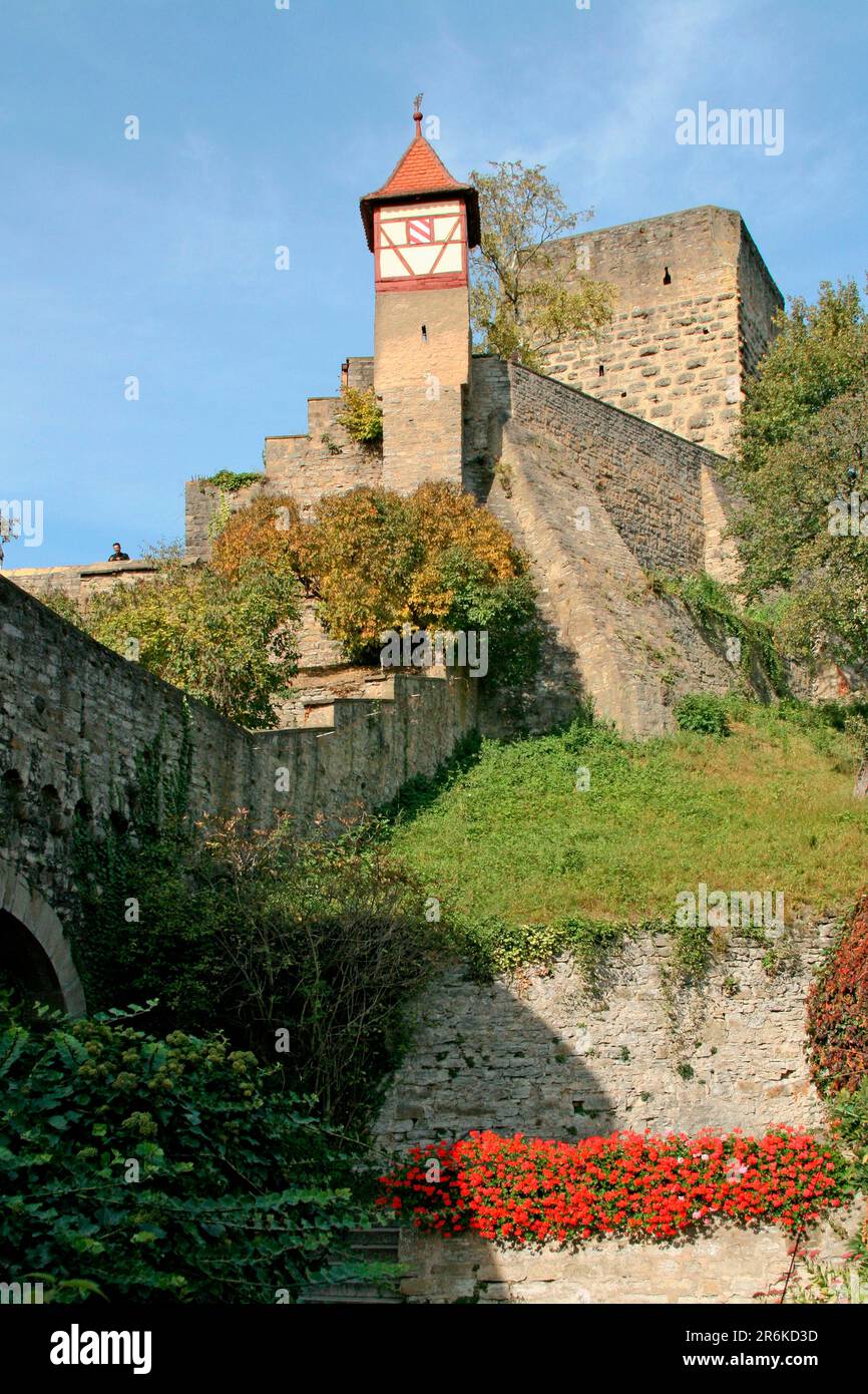 Torre rossa, costruita intorno al 1200, Torre di Norimberga, Bad Wimpfen, Baden-Wuerttemberg, Germania Foto Stock