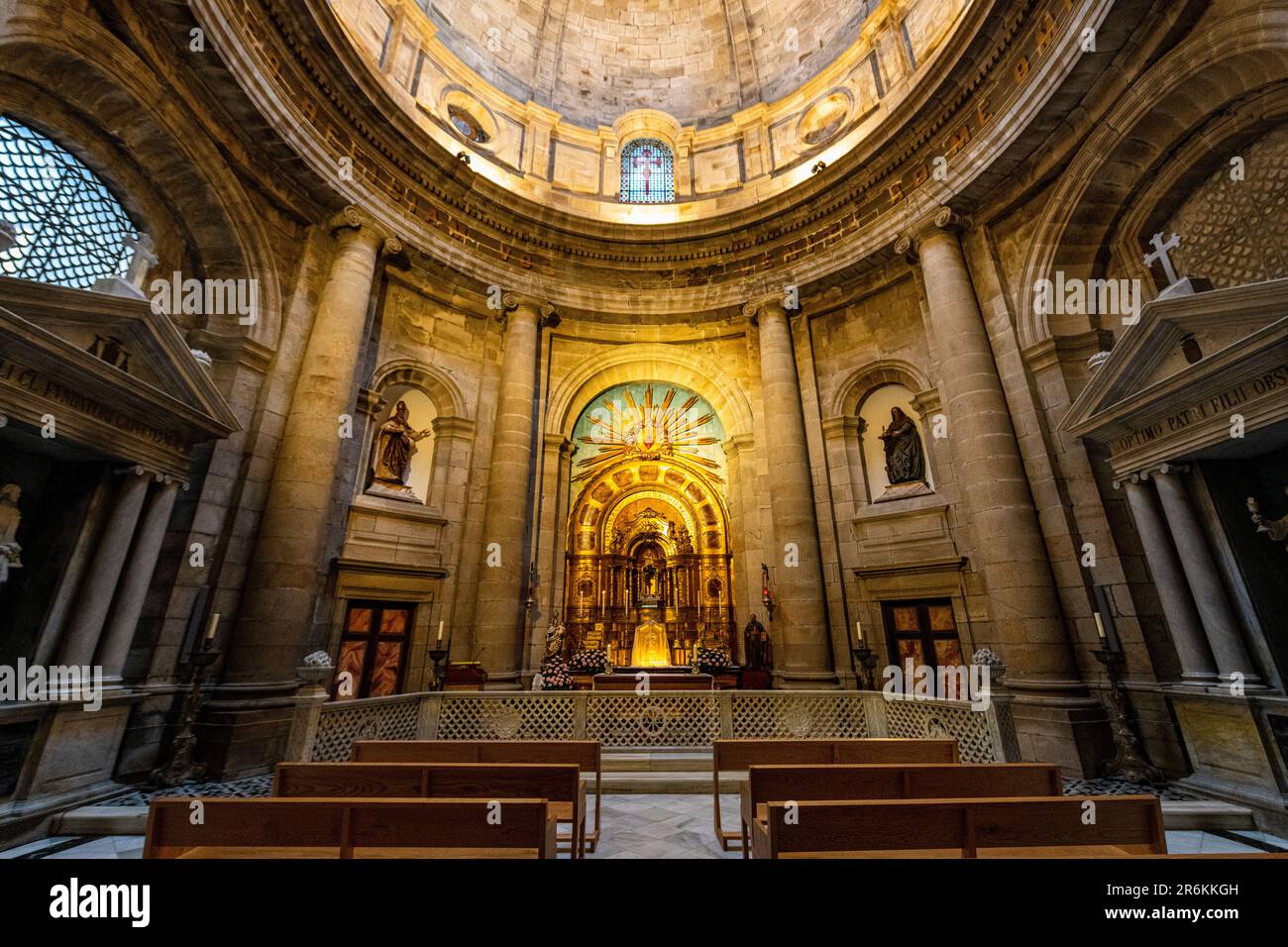 Interno della Cattedrale, Santiago di Compostela, Patrimonio dell'Umanità dell'UNESCO, Galizia, Spagna, Europa Foto Stock