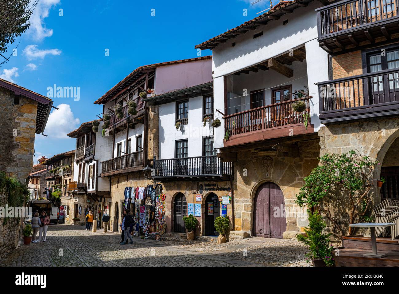 Città storica, Santillana del Mar, Cantabria, Spagna, Europa Foto Stock