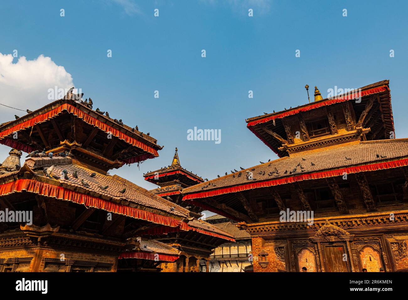 Templi, Durbar Square, patrimonio dell'umanità dell'UNESCO, Kathmandu, Nepal, Asia Foto Stock