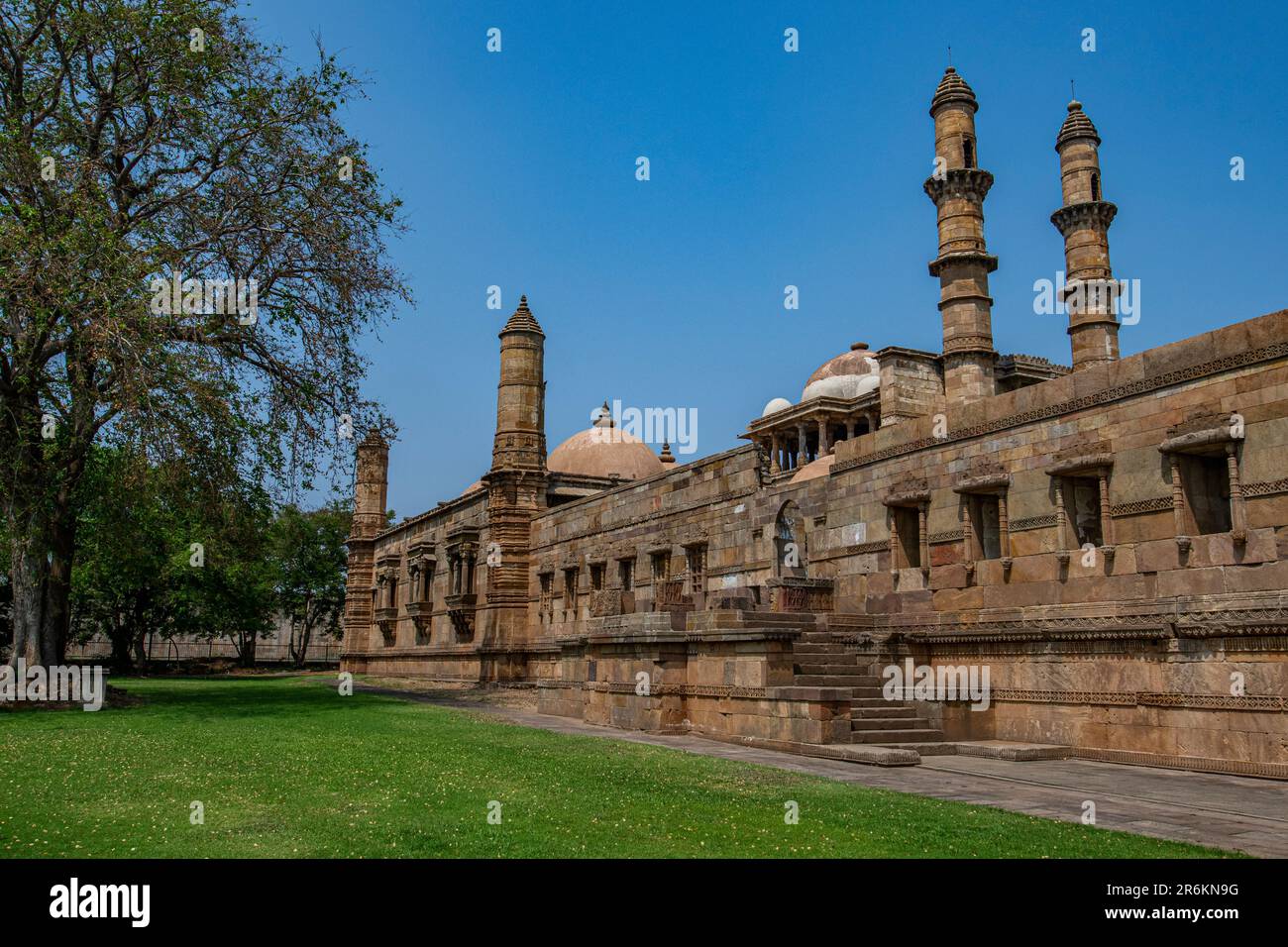 Moschea di Jami, Parco Archeologico di Champaner-Pavagadh, Patrimonio dell'Umanità dell'UNESCO, Gujarat, India, Asia Foto Stock