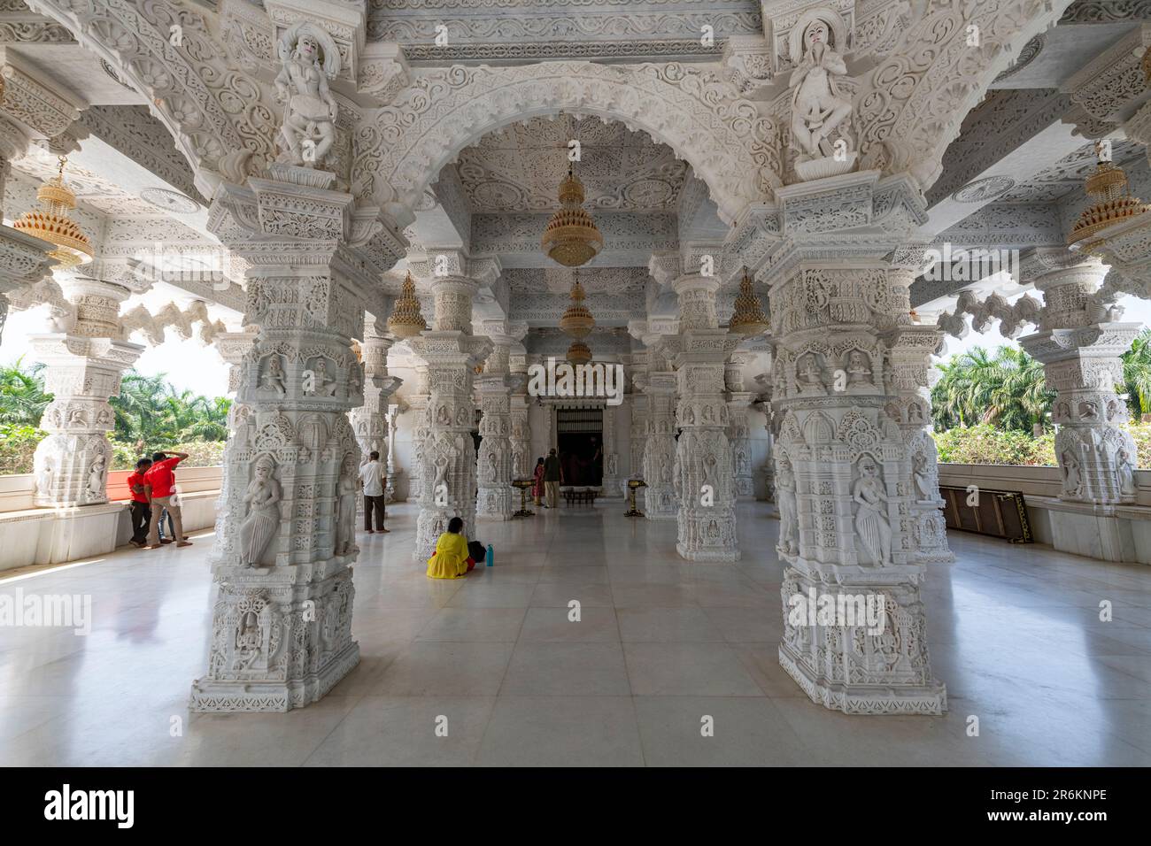 Marmo costruito Dharamshala Manilaxmi Tirth Jain tempio, Gujarat, India, Asia Foto Stock