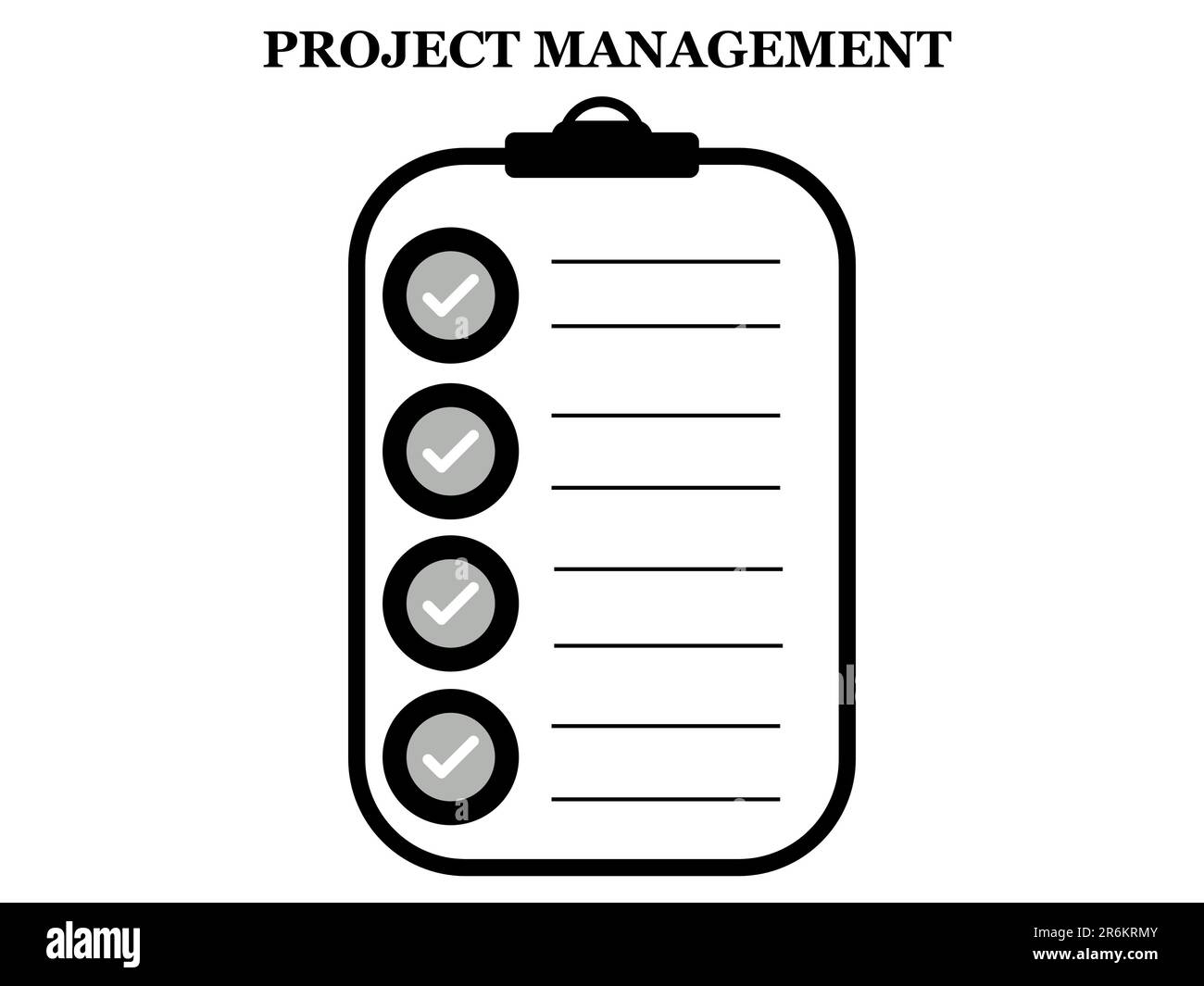 Illustrazione di Project Management. Icona Agenda. Icona progetto Foto Stock