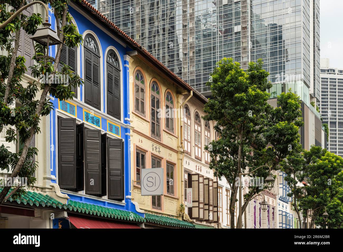Telok Ayer Street, Central Area, Singapore, Sud-est asiatico, Asia Foto Stock