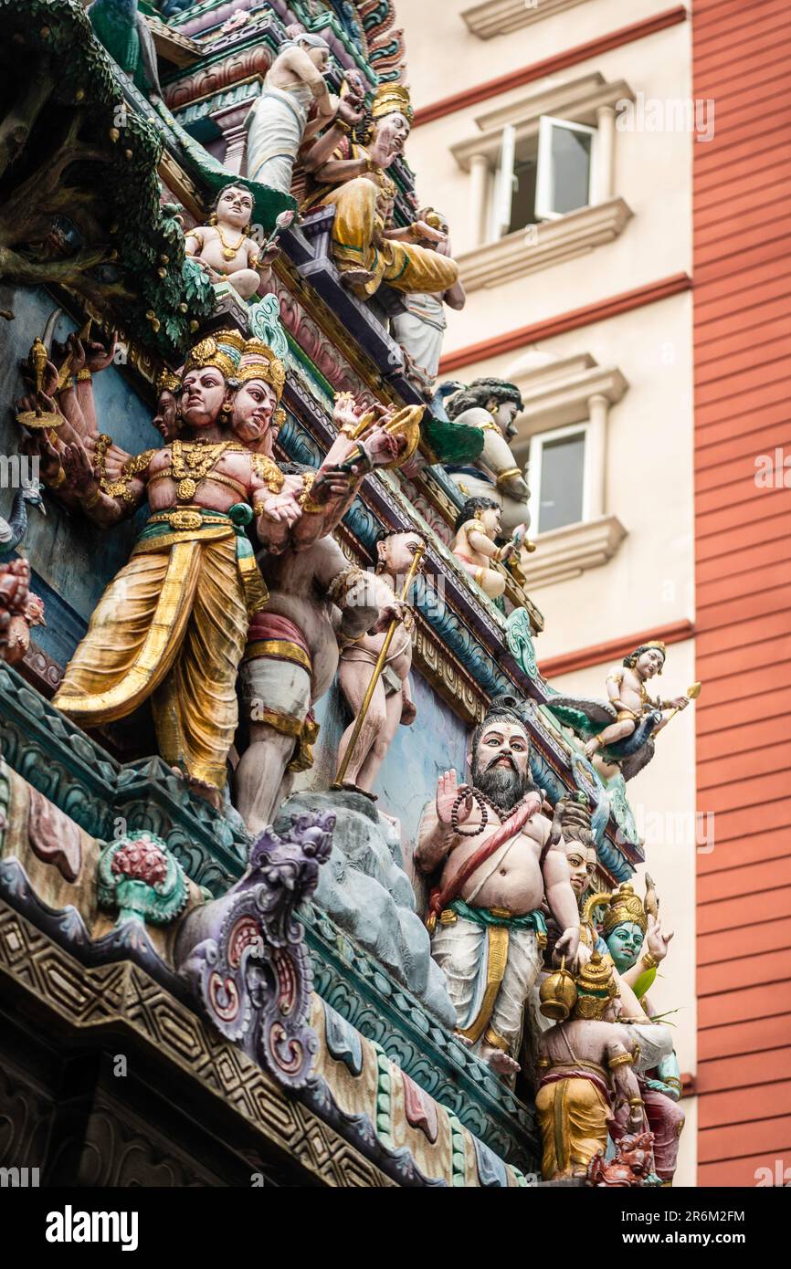 Sri Veeramakaliamman Tempio indù, Little India, Singapore, Sud-est asiatico, Asia Foto Stock