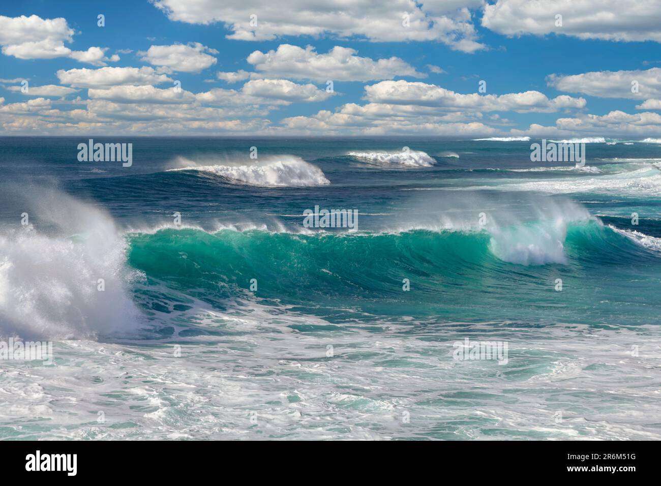 Onde sulla spiaggia di Playa del Castillo, El Cotillo, Fuerteventura, Isole Canarie, Spagna, Atlantico, Europa Foto Stock