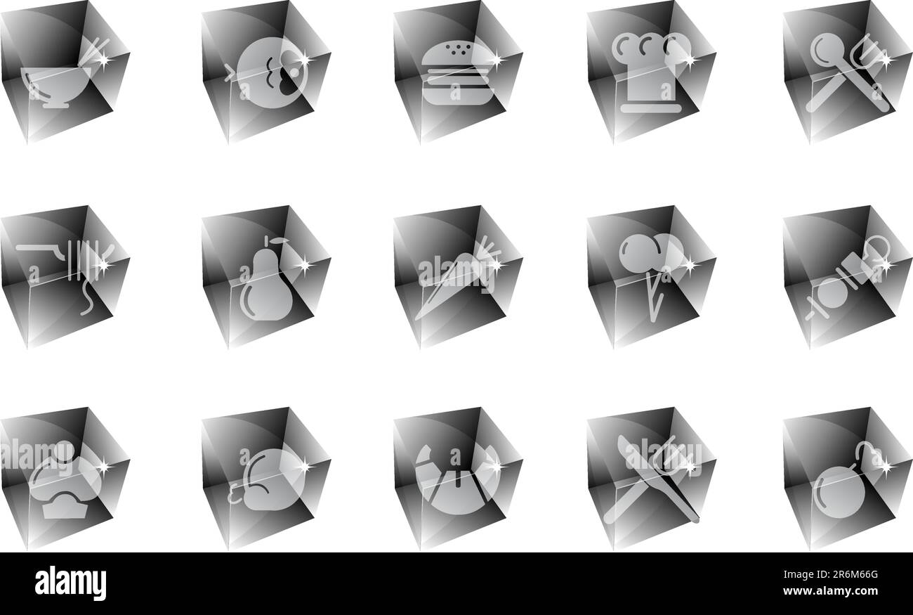 Icone del cibo e del ristorante ICE Illustrazione Vettoriale