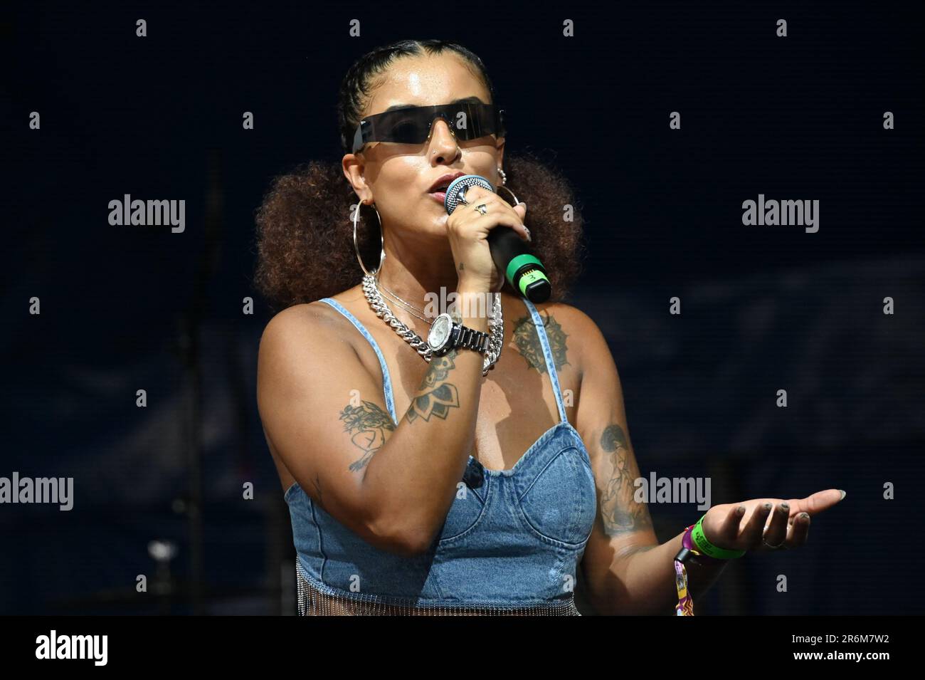 Sachellys si esibisce al Lambeth Country Show 2023 in una calda giornata estiva al Brockwell Park, Londra, Regno Unito. Credit: Vedi li/Picture Capital/Alamy Live News Foto Stock