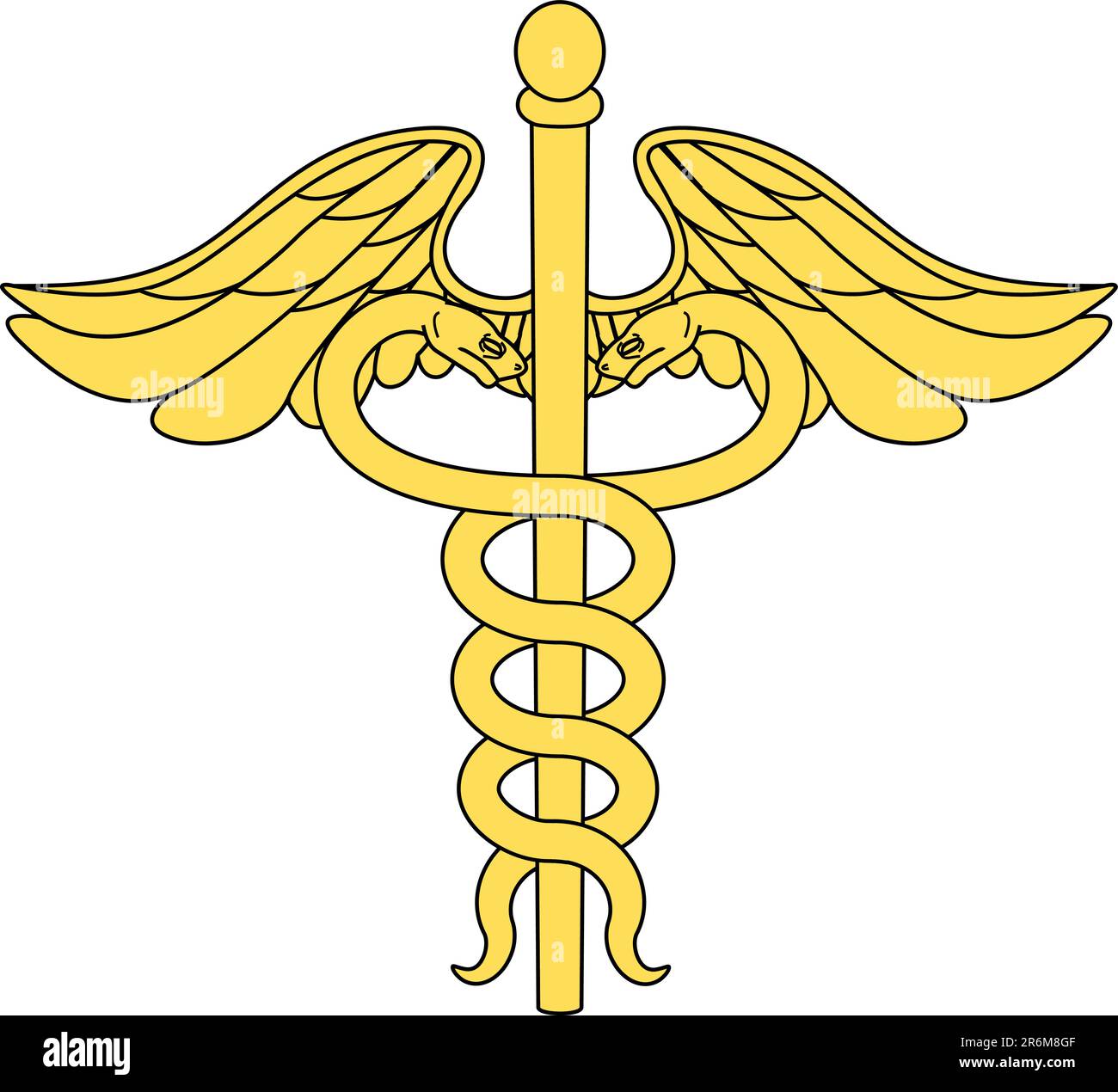 Un caduceo simbolo medico Illustrazione Vettoriale