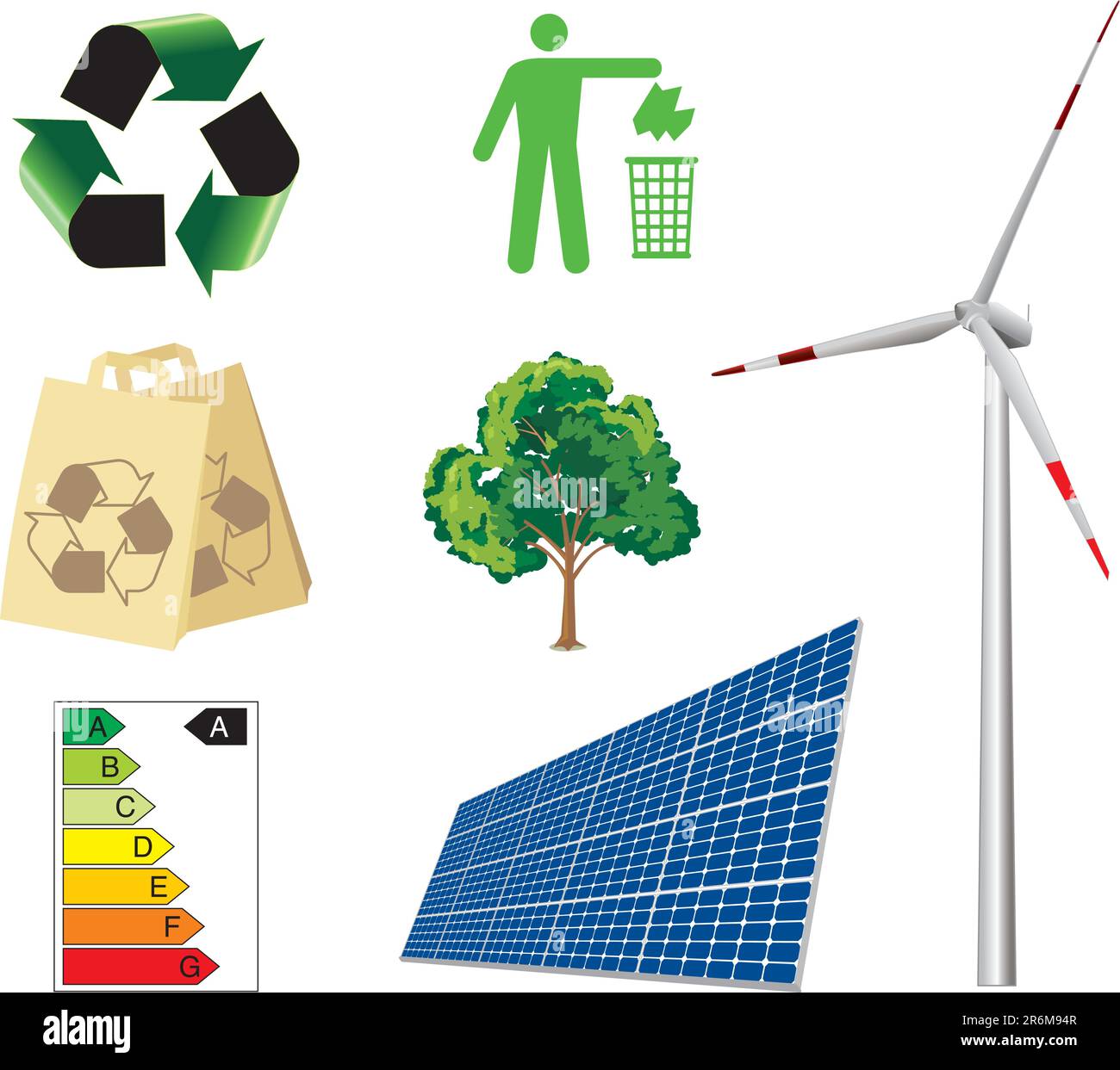ecologico isolato su sfondo bianco. Illustrazione Vettoriale