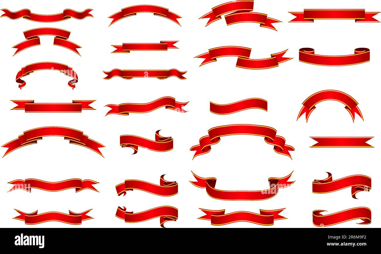 Set di banner rossi Illustrazione Vettoriale