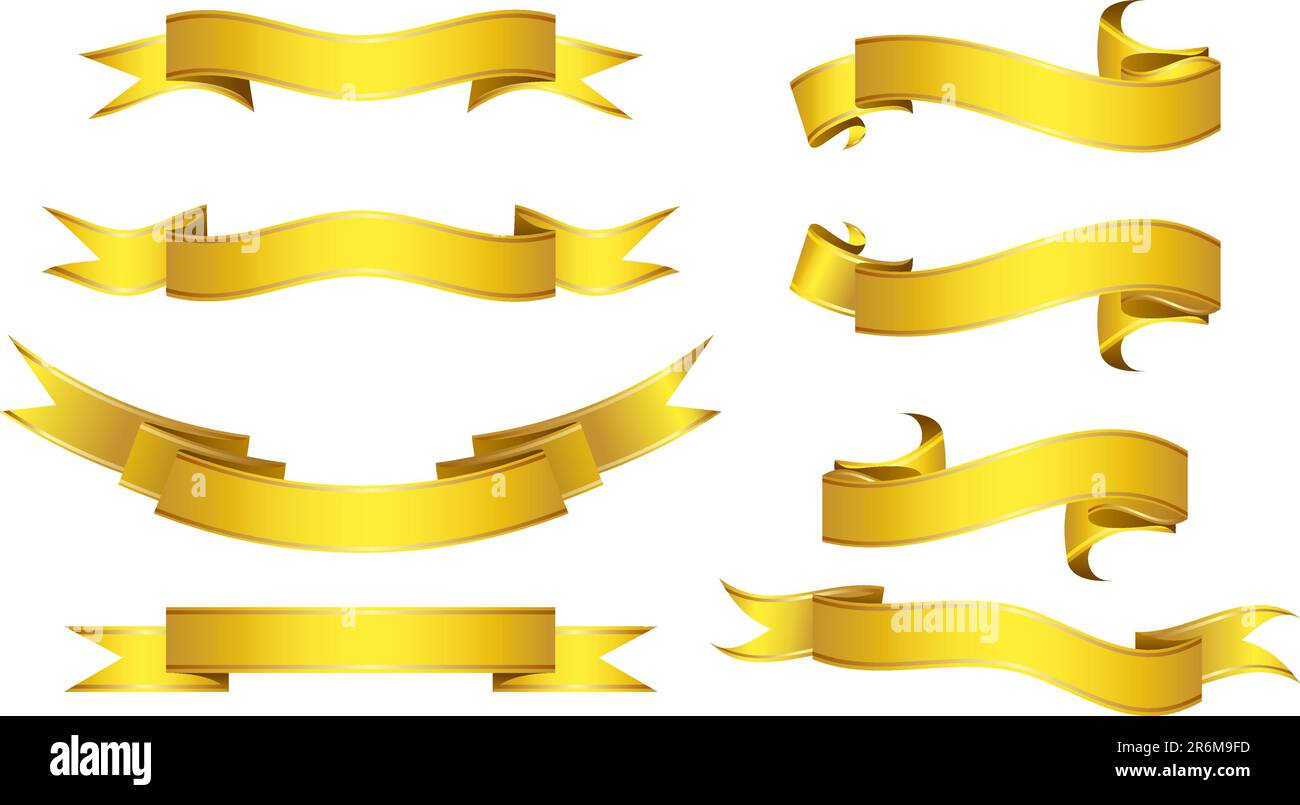 Set di banner dorati Illustrazione Vettoriale