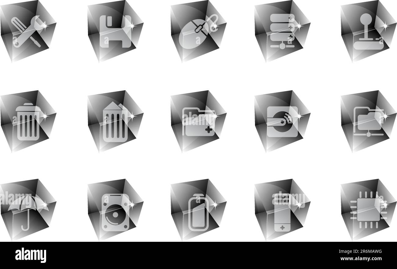 Icone computer e dati ICE Illustrazione Vettoriale