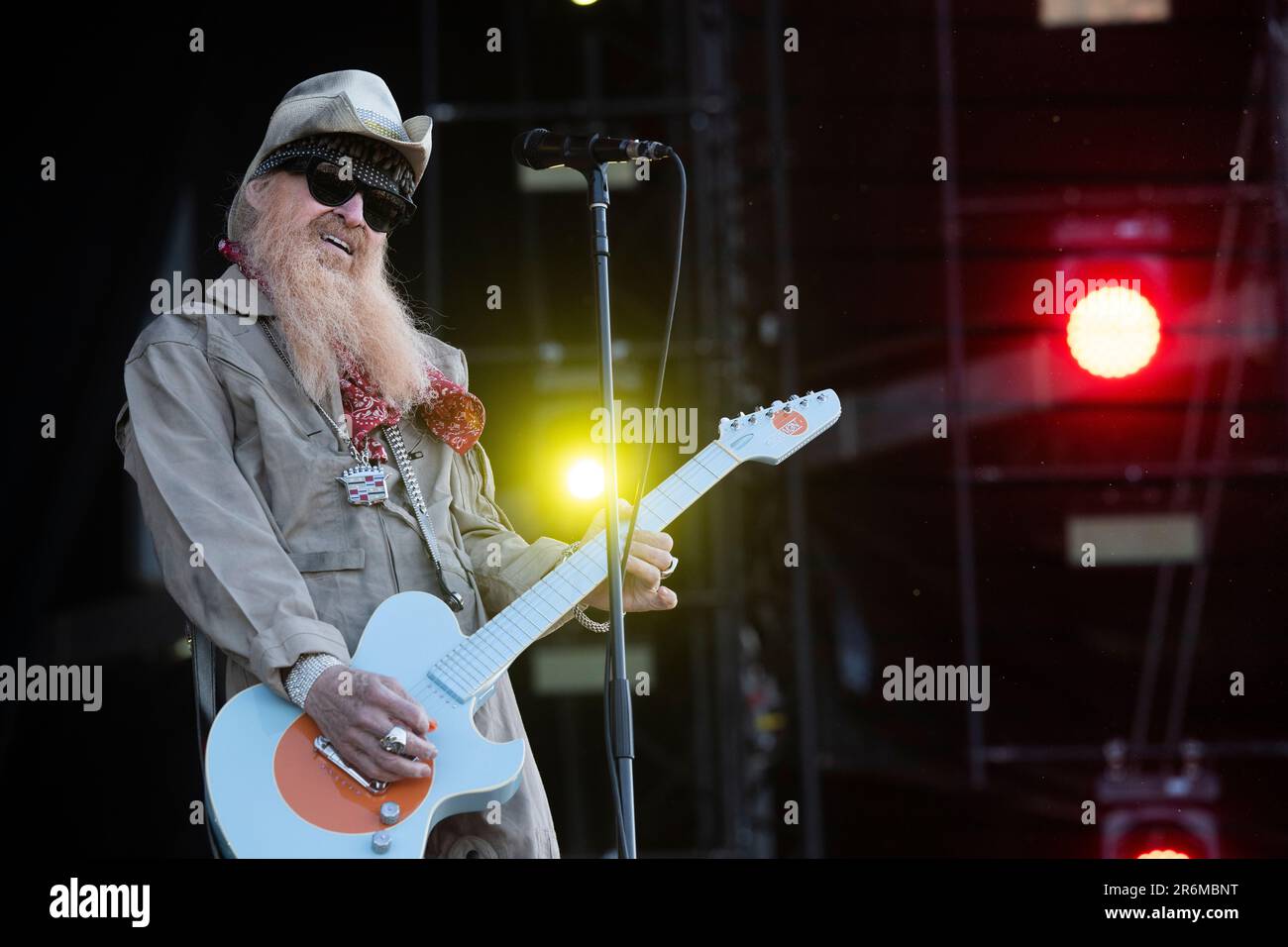 Solvesborg, Svezia. 10th giugno 2023. Billy Gibbons e la BFGS (USA) si esibisce durante l'ultimo giorno del Festival Rock svedese 2023. Foto: Fredrik Sandberg/TT/code 10080 Credit: TT News Agency/Alamy Live News Foto Stock