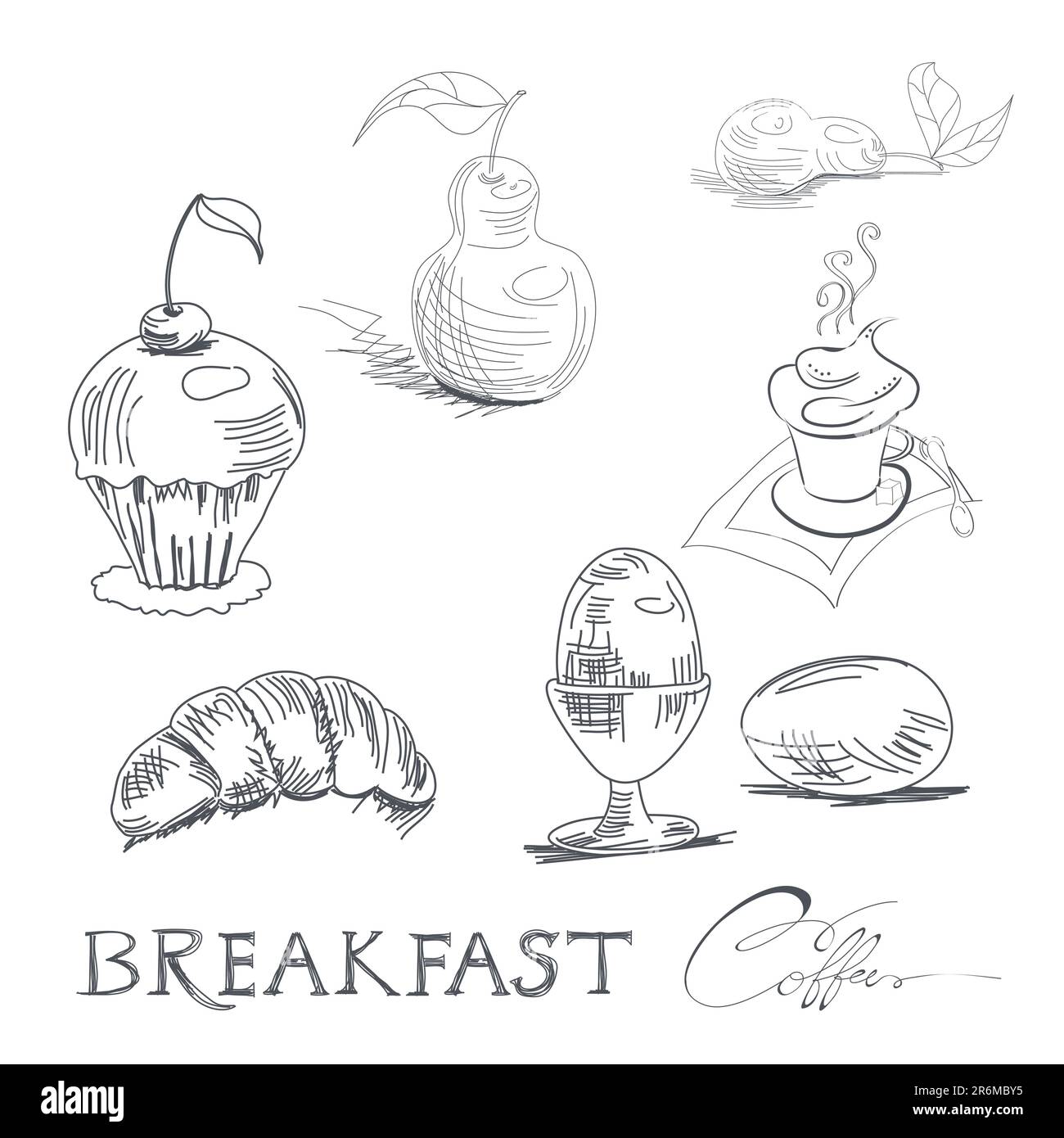 Schizzo per la colazione Illustrazione Vettoriale