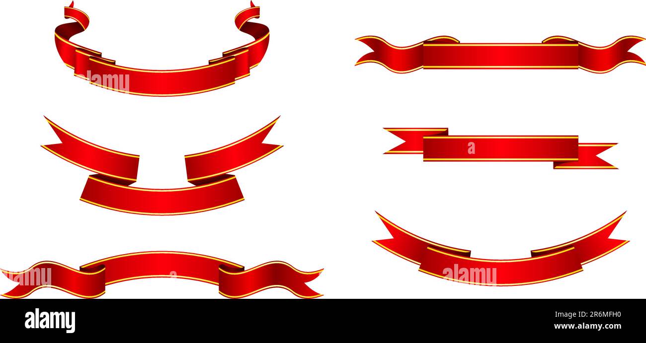 Set di banner rossi Illustrazione Vettoriale