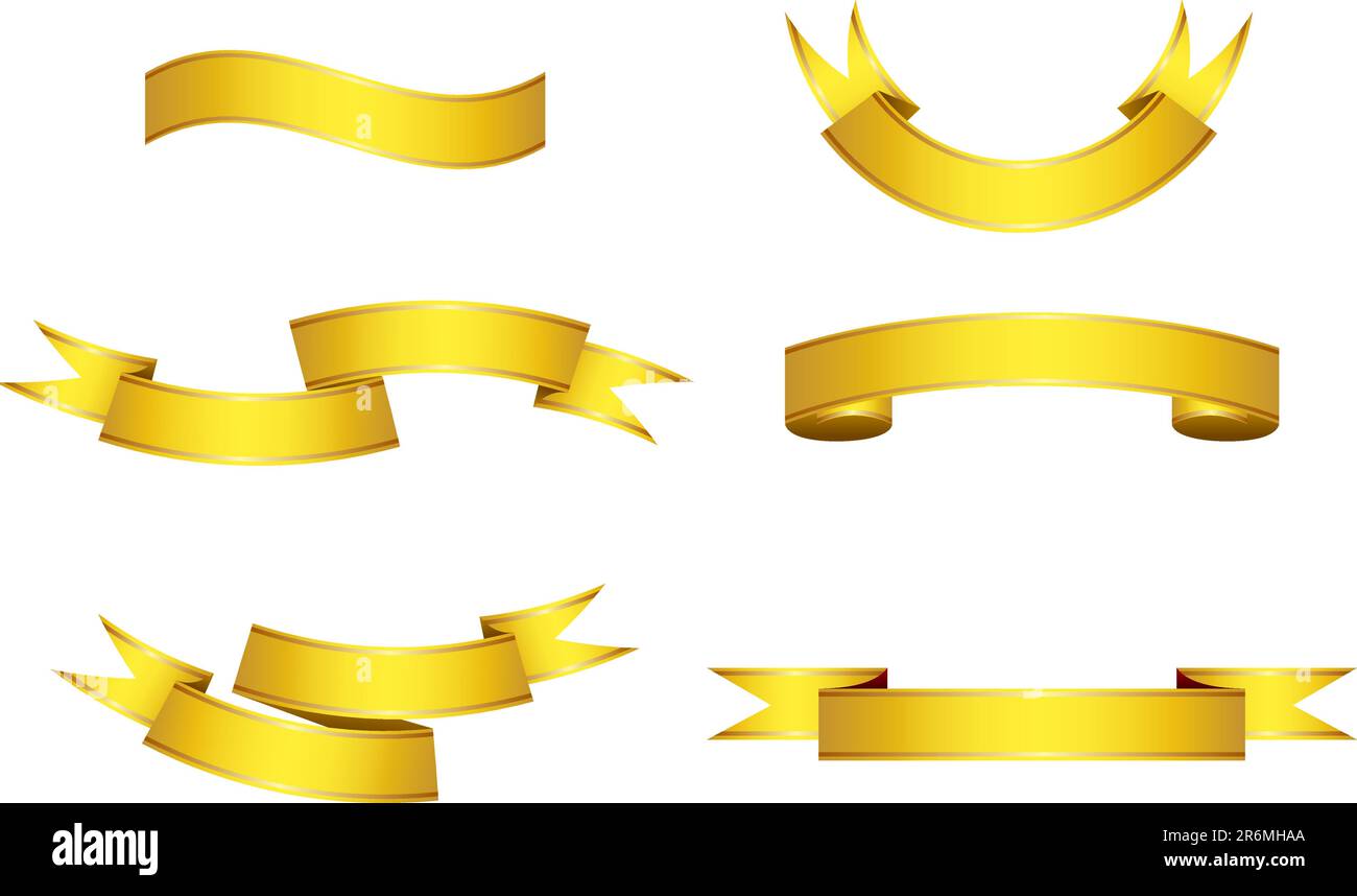 Set di banner dorati Illustrazione Vettoriale