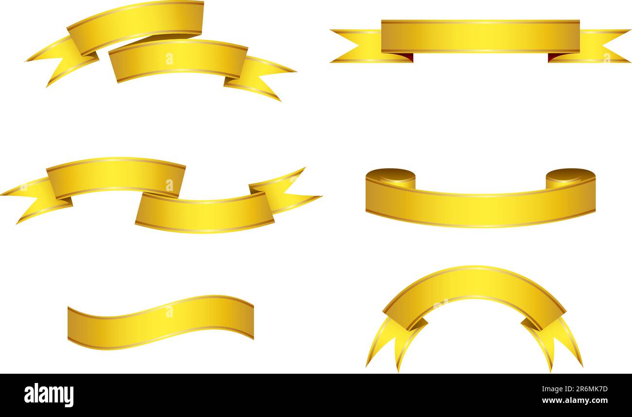 Set di banner dorati Illustrazione Vettoriale