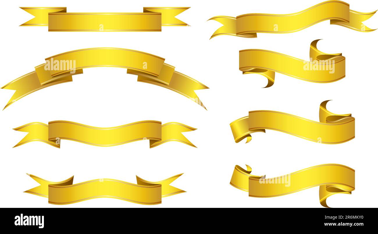 Set di banner dorati Illustrazione Vettoriale