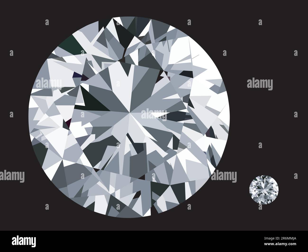 Diamante vettoriale realistico (senza gradiente) Illustrazione Vettoriale