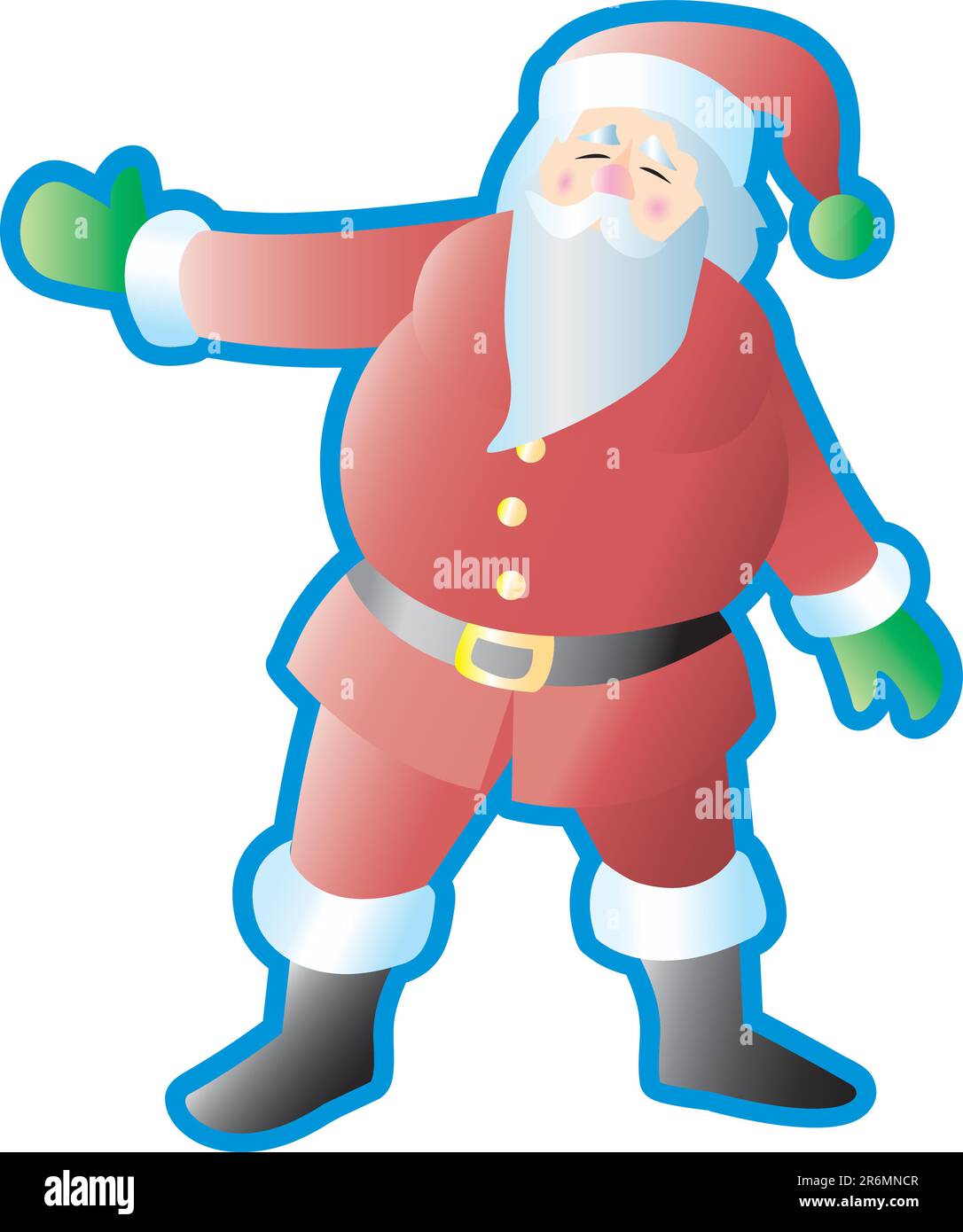 Babbo Natale di presentare qualcosa. Illustrazione Vettoriale