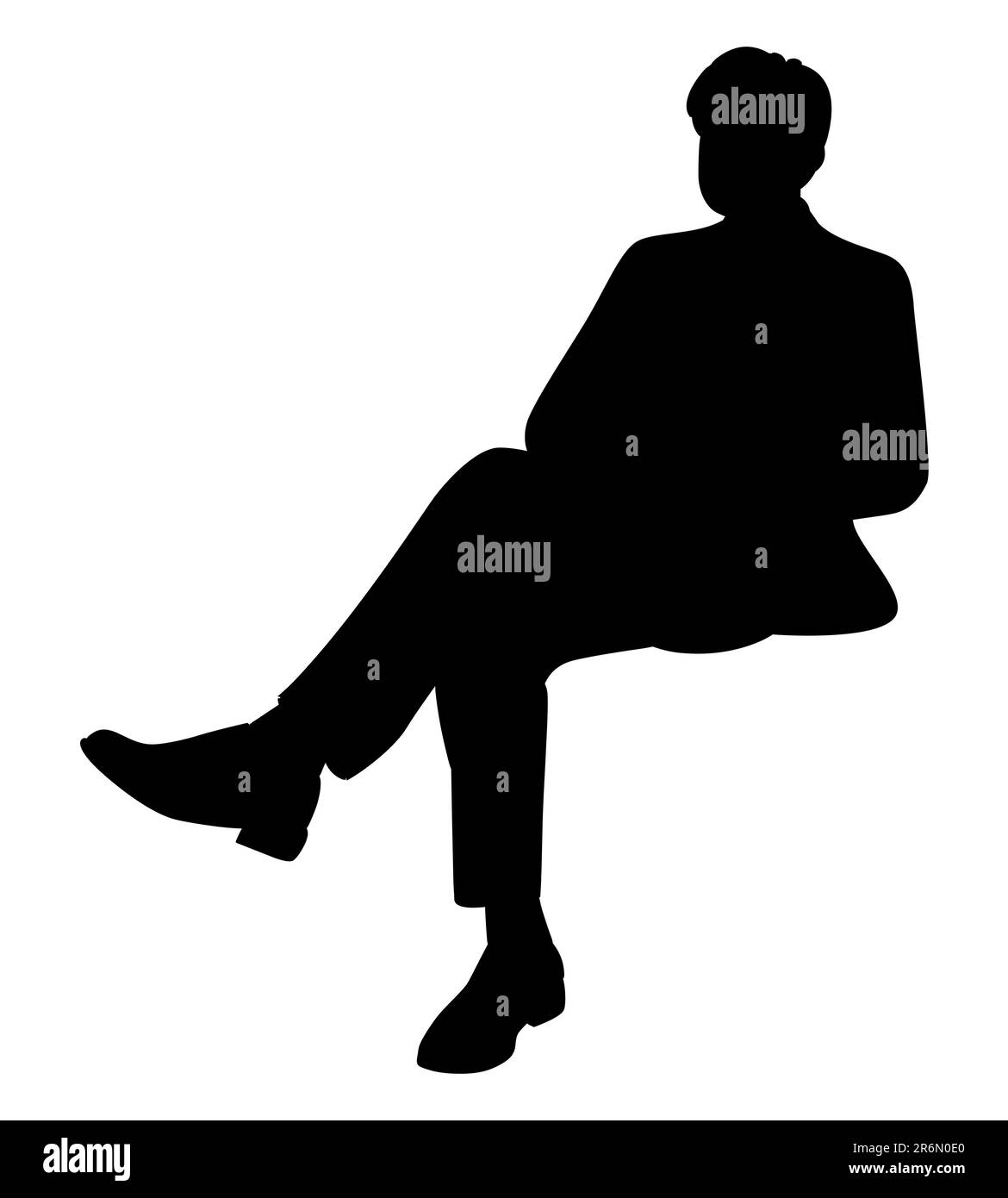 Silhouette nera di un uomo d'affari seduto con stile, CEO della società seduto, vettore illustrazione Illustrazione Vettoriale