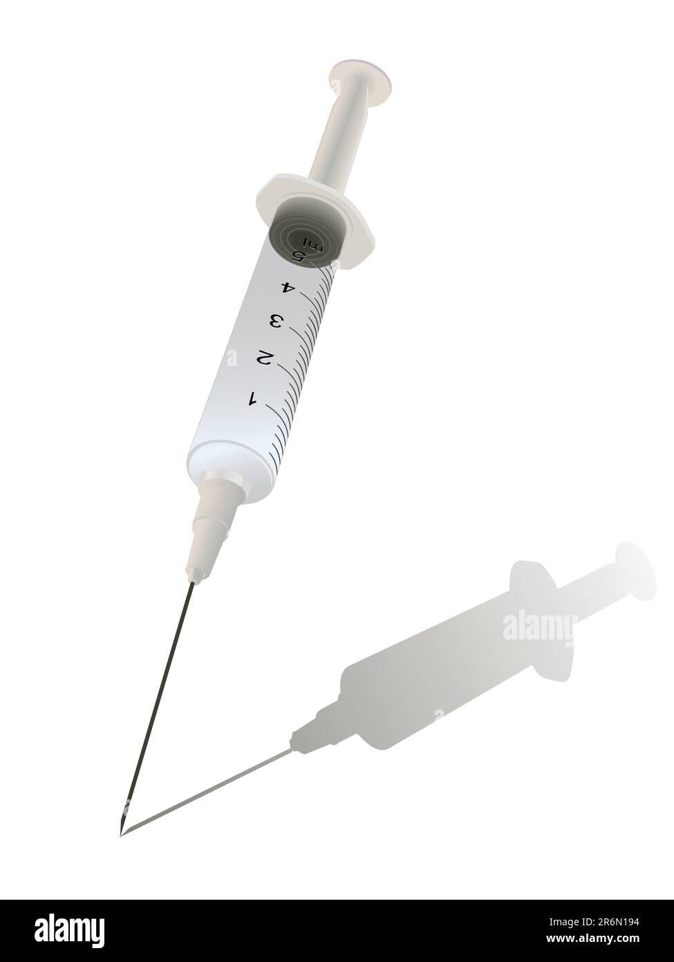 Siringa medica per iniezioni un vettore su sfondo bianco Illustrazione Vettoriale