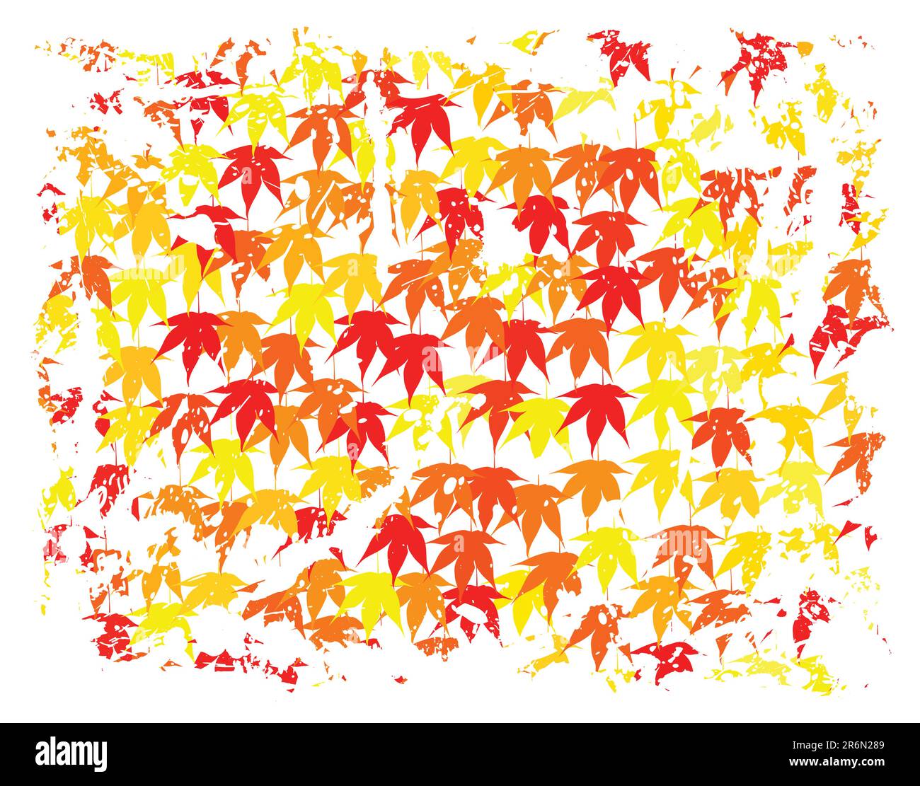 Illustrazione vettoriale modificabile di foglie d'acero cadute e grunge Illustrazione Vettoriale