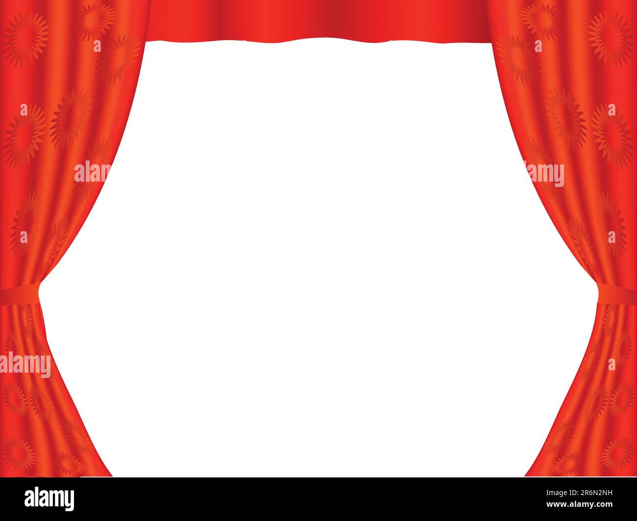 Tenda rossa una cornice su sfondo bianco Illustrazione Vettoriale