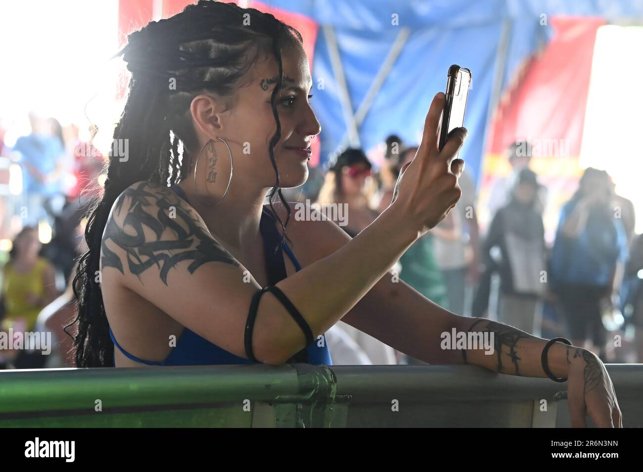 Fefe Mila si esibisce al Lambeth Country Show 2023 in una calda giornata estiva al Brockwell Park, Londra, Regno Unito. Credit: Vedi li/Picture Capital/Alamy Live News Foto Stock