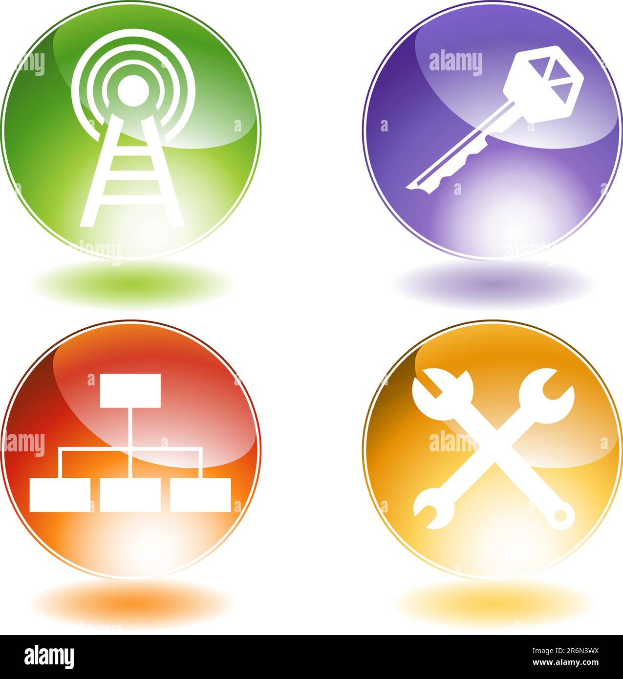 Set di 4 pulsanti web. Illustrazione Vettoriale