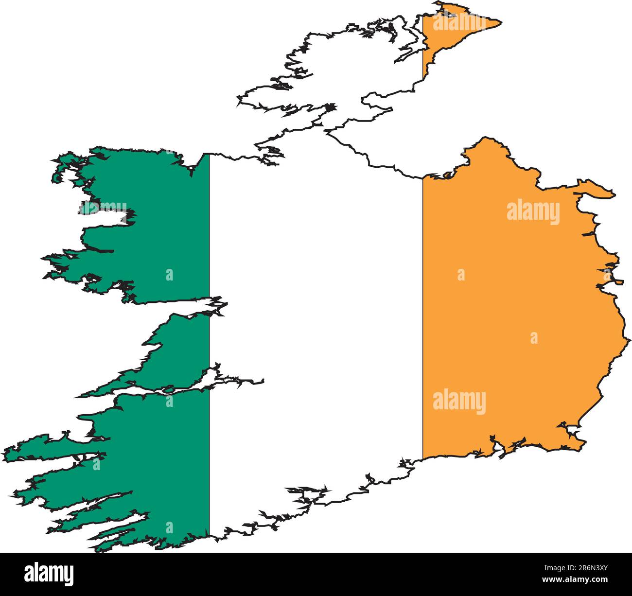 Illustrazione vettore di una mappa e bandiera dall'Irlanda Illustrazione Vettoriale