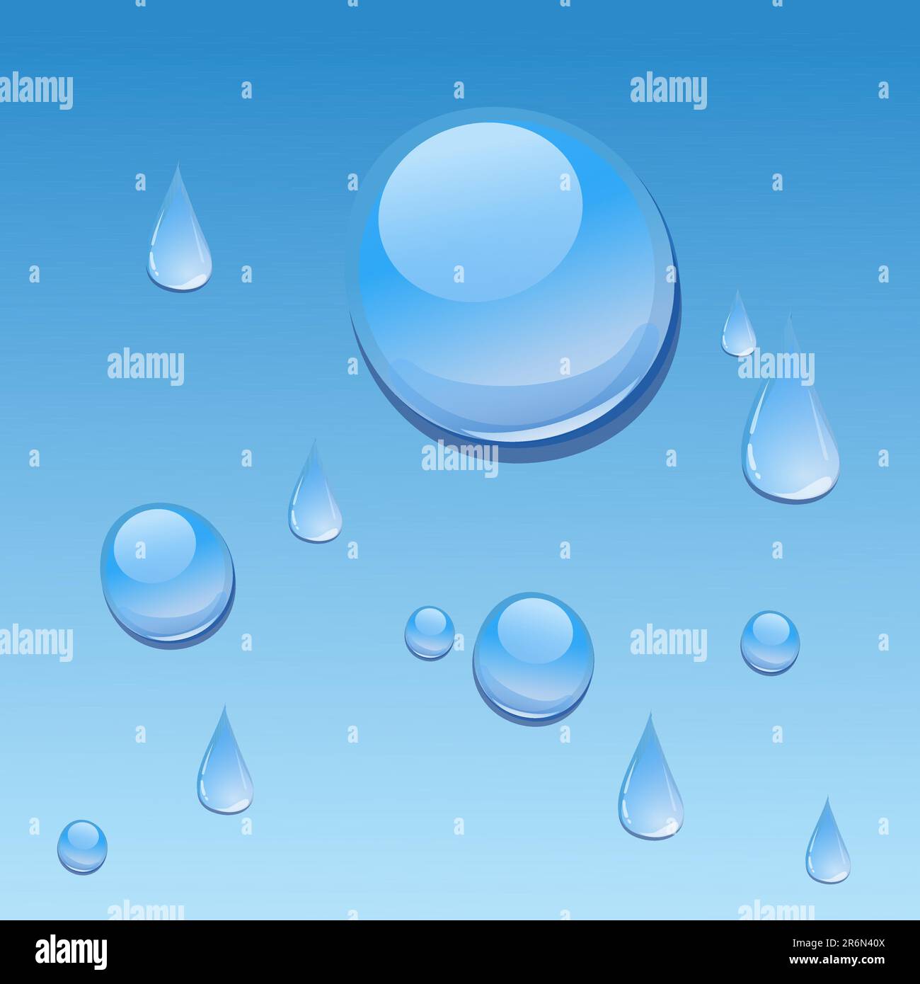 Illustrazione di vettore di gocce di acqua con un testo di esempio Illustrazione Vettoriale