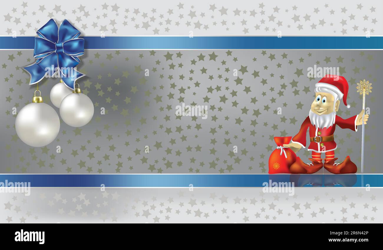 Auguri di Natale con Babbo Natale e le sfere Illustrazione Vettoriale