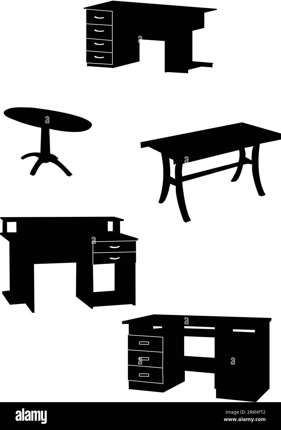 tables collection silhouette - vector Illustrazione Vettoriale