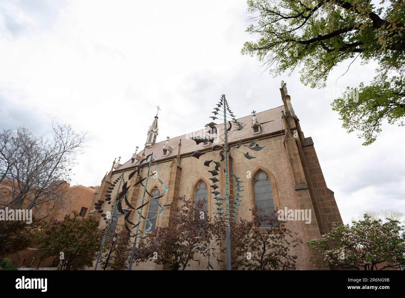 Vista dai giardini della Cappella Loretto a Santa Fe, New Mexico. Foto Stock