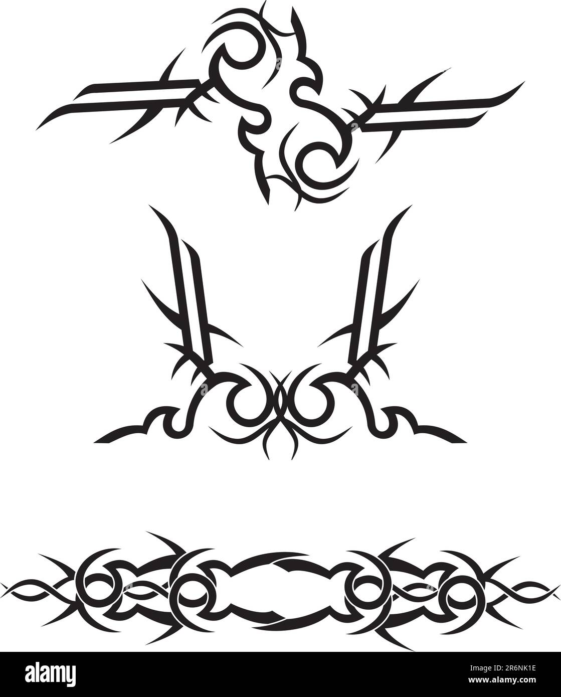 disegni di tatuaggi tribali / illustrazione vettoriale Illustrazione Vettoriale