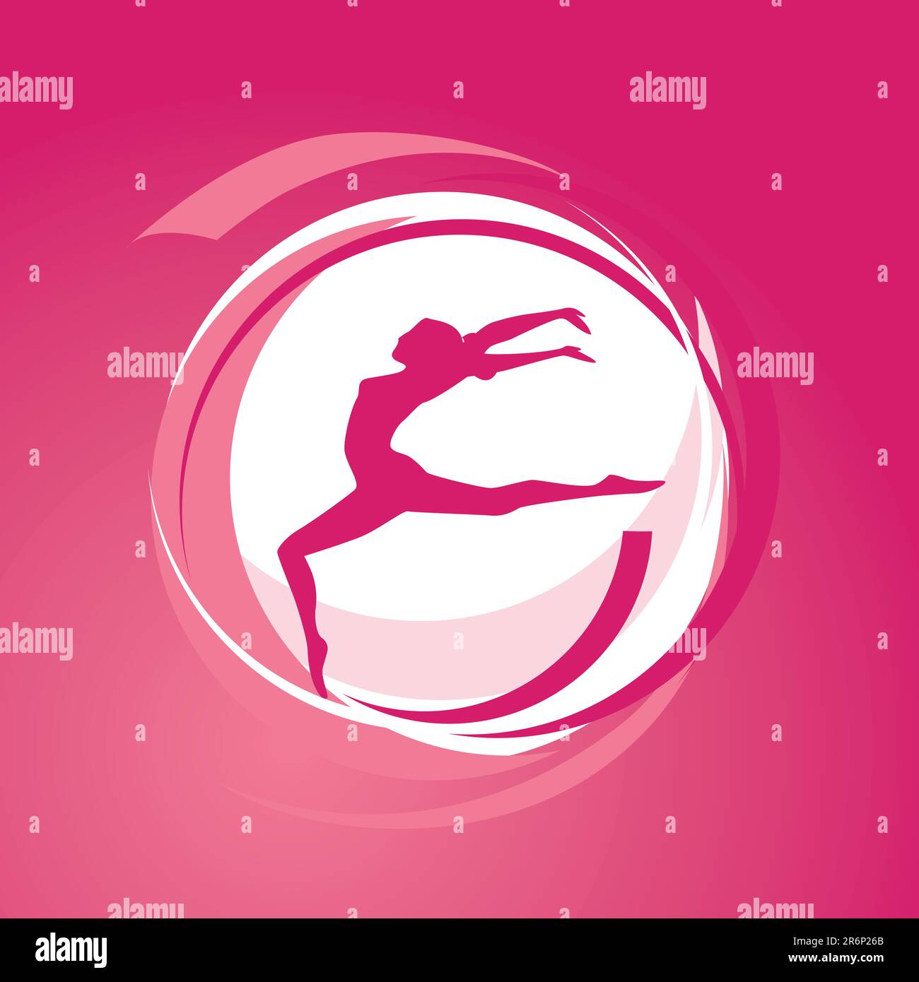 Illustrazione vettoriale della silhouette da ginnastica femminile Illustrazione Vettoriale