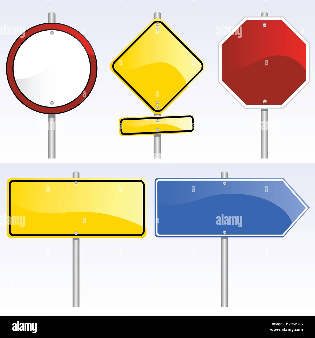 serie vettoriale di segnali stradali vuoti Illustrazione Vettoriale