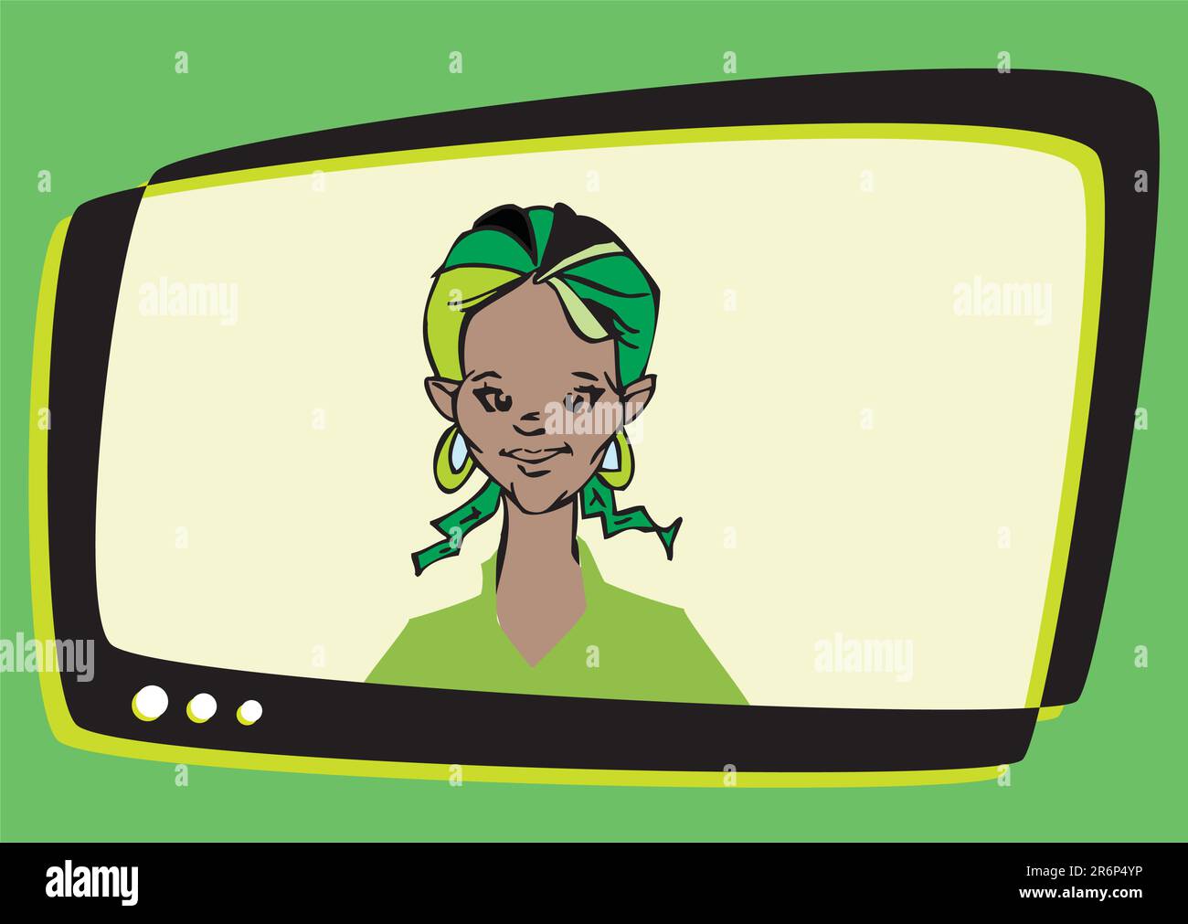 altoparlante su schermo - stile cartone animato per le telecomunicazioni Illustrazione Vettoriale