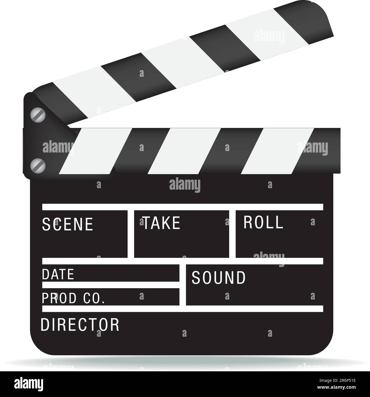 Clapperboard industria cinematografica icona su sfondo bianco Illustrazione Vettoriale