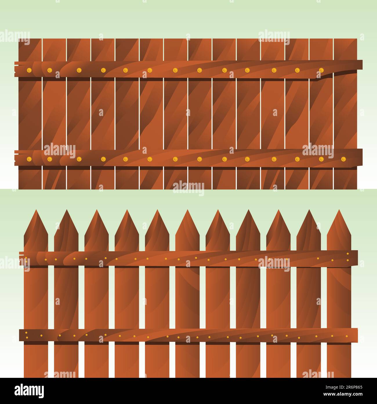 illustrazione vettoriale di una recinzione in legno Illustrazione Vettoriale