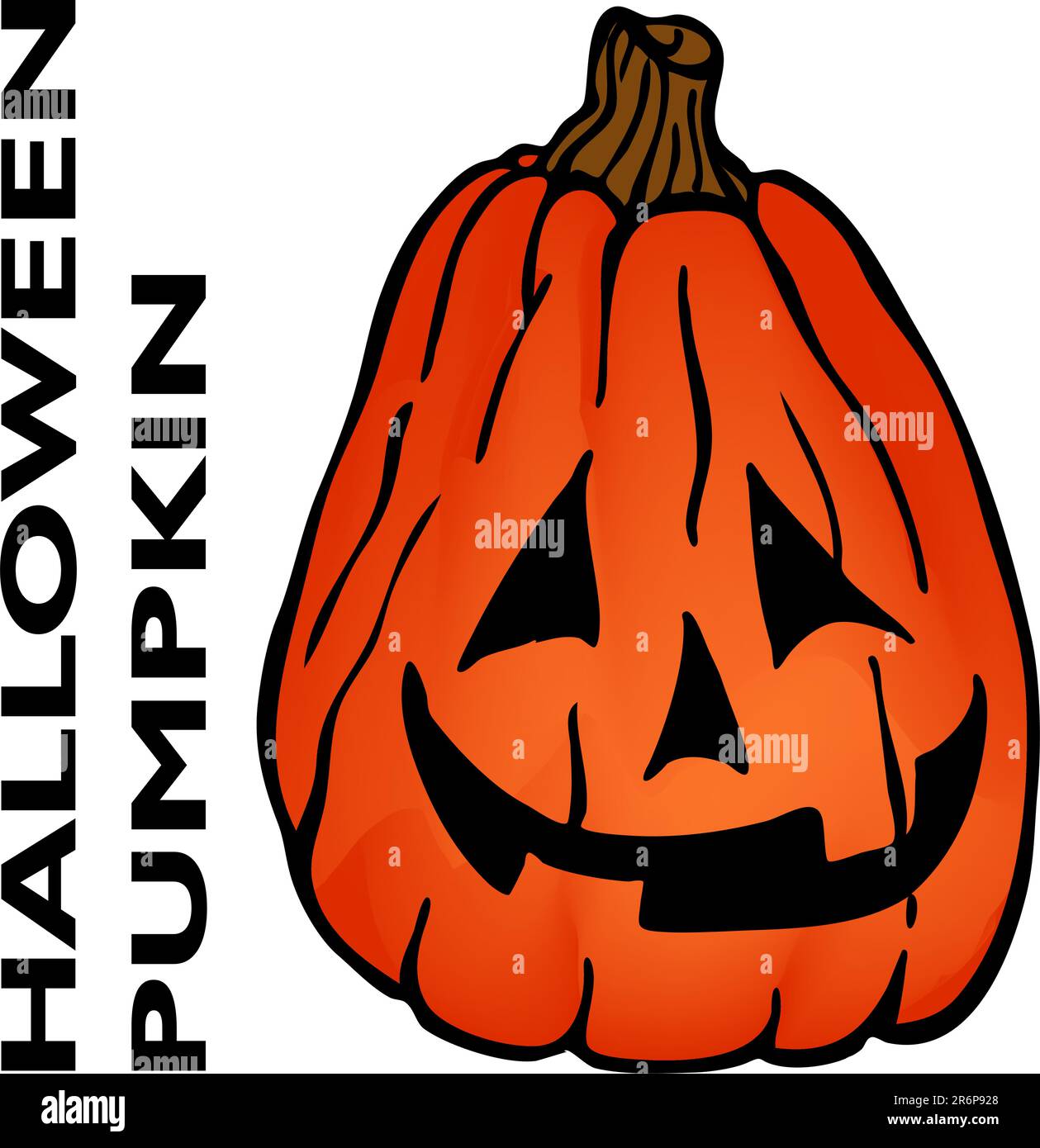 Una immagine di una zucca di Halloween. Illustrazione Vettoriale