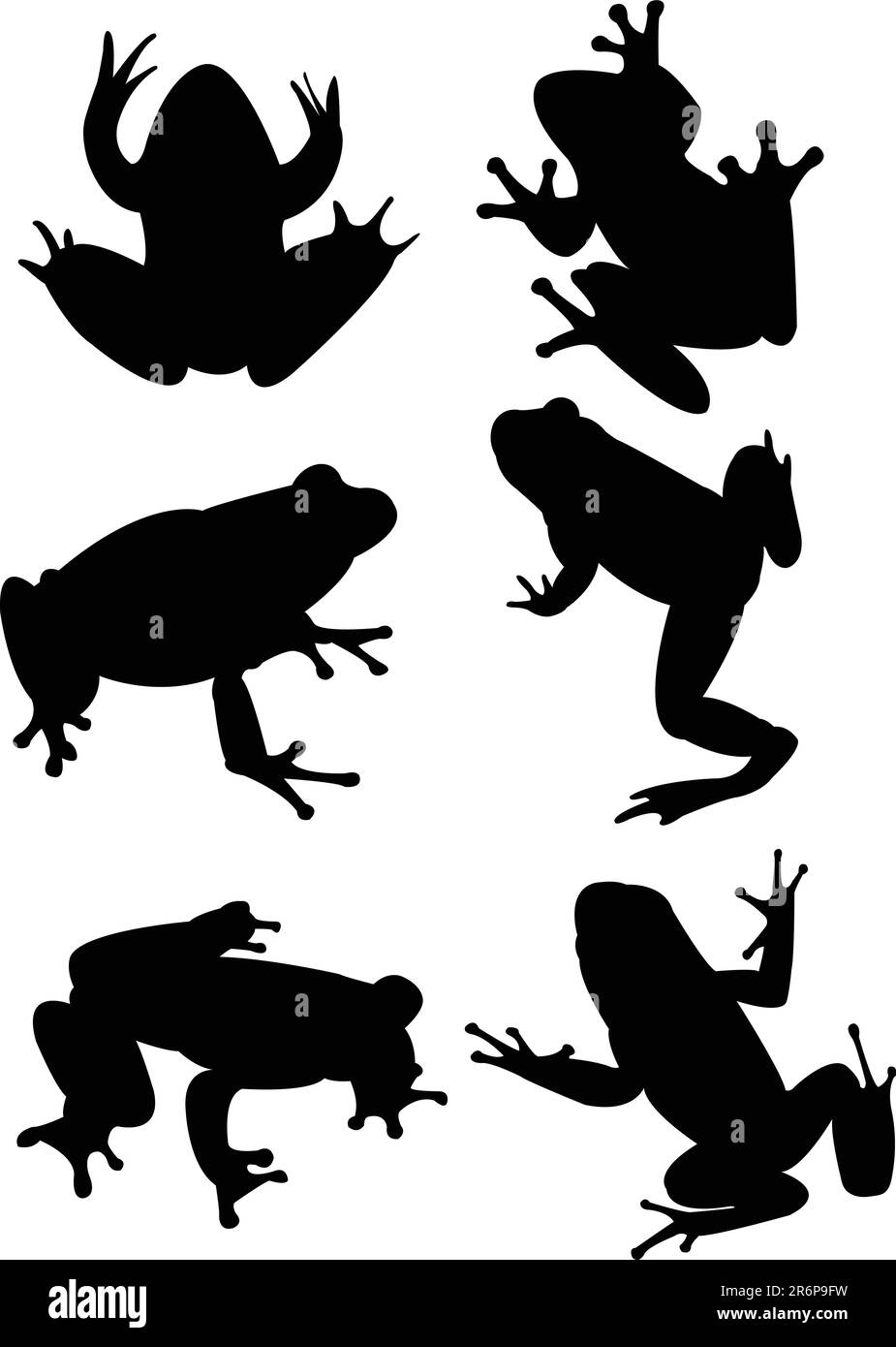 silhouette della collezione frogs - vettoriale Illustrazione Vettoriale