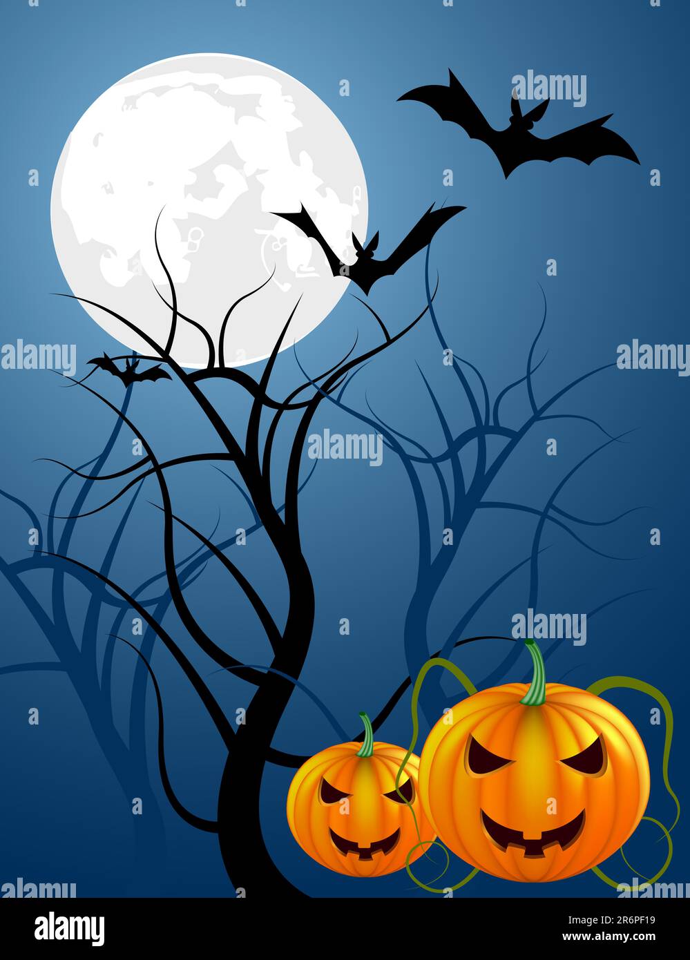 Notte di Halloween, illustrazione vettoriale Illustrazione Vettoriale