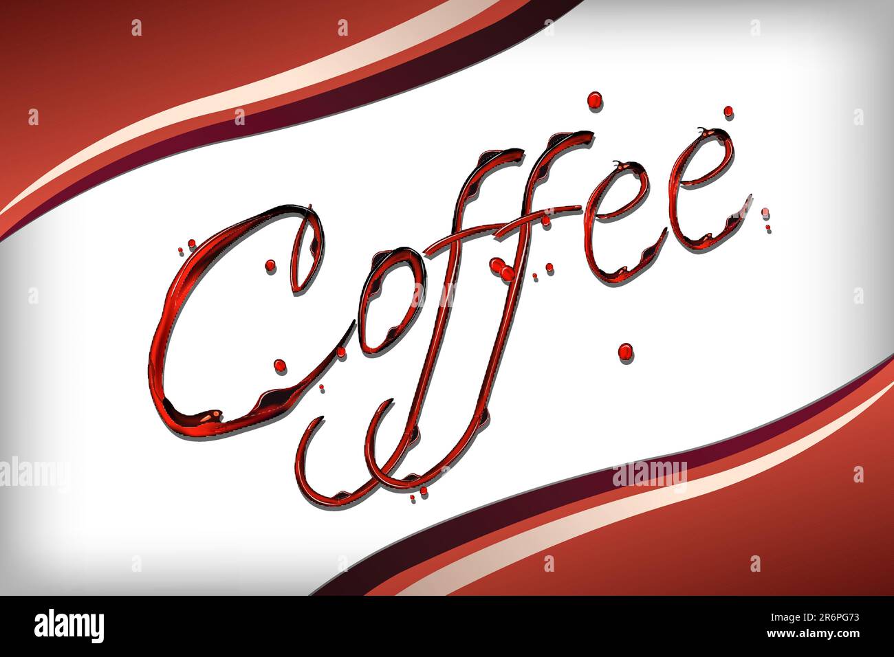 Illustrazione del testo di caffè con cioccolato fuso Illustrazione Vettoriale