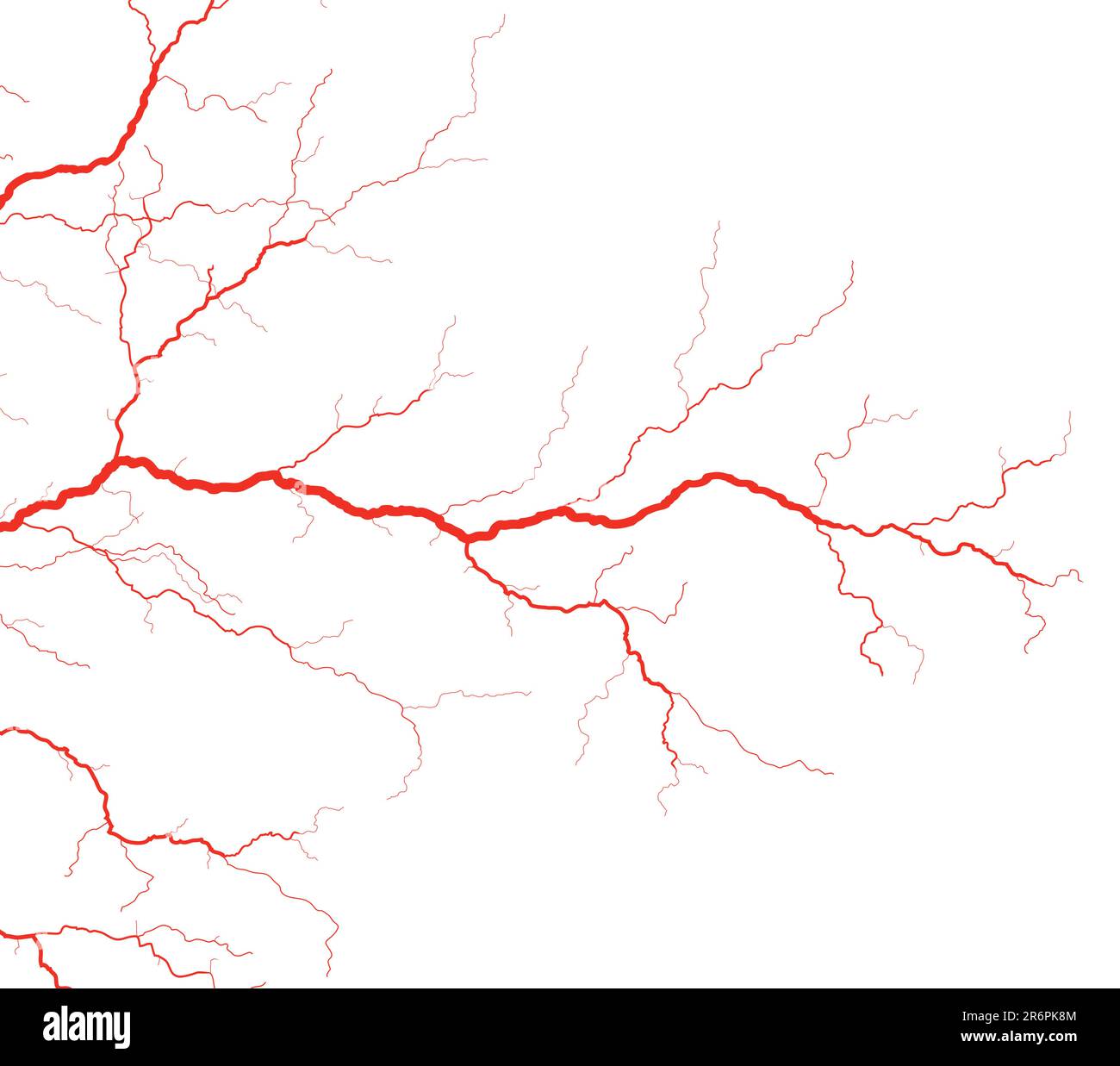 Modificabile illustrazione vettoriale di rosso i vasi sanguigni Illustrazione Vettoriale